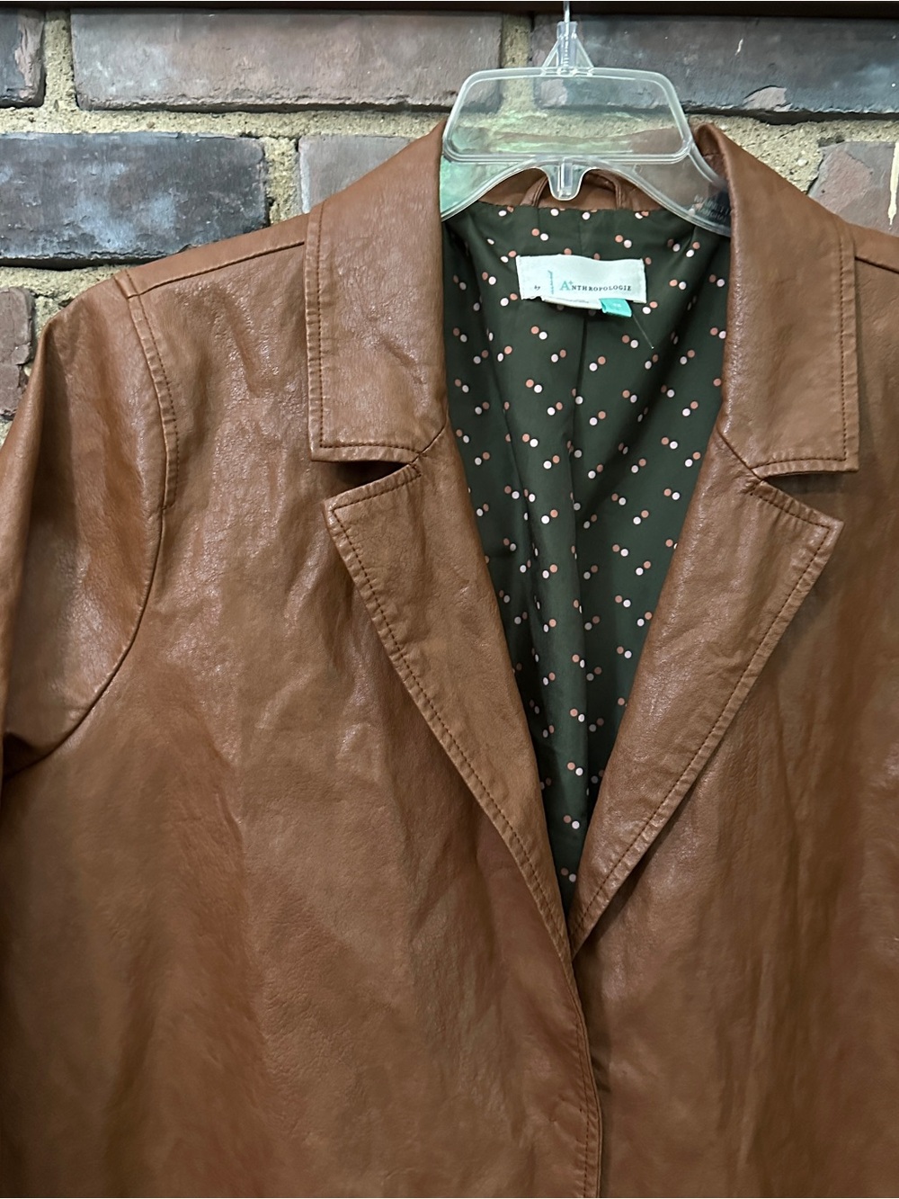 ANTHROPOLOGIE Hayden Embroidered Faux Leather Jacket 3/4 sleeve plus size 1X